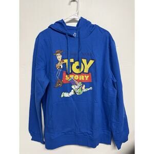 TOY STORY DISNEY PIXAR MOVIE LONG SLEEVE PULLOVER FLEECE HOODIE MENS L NWOT